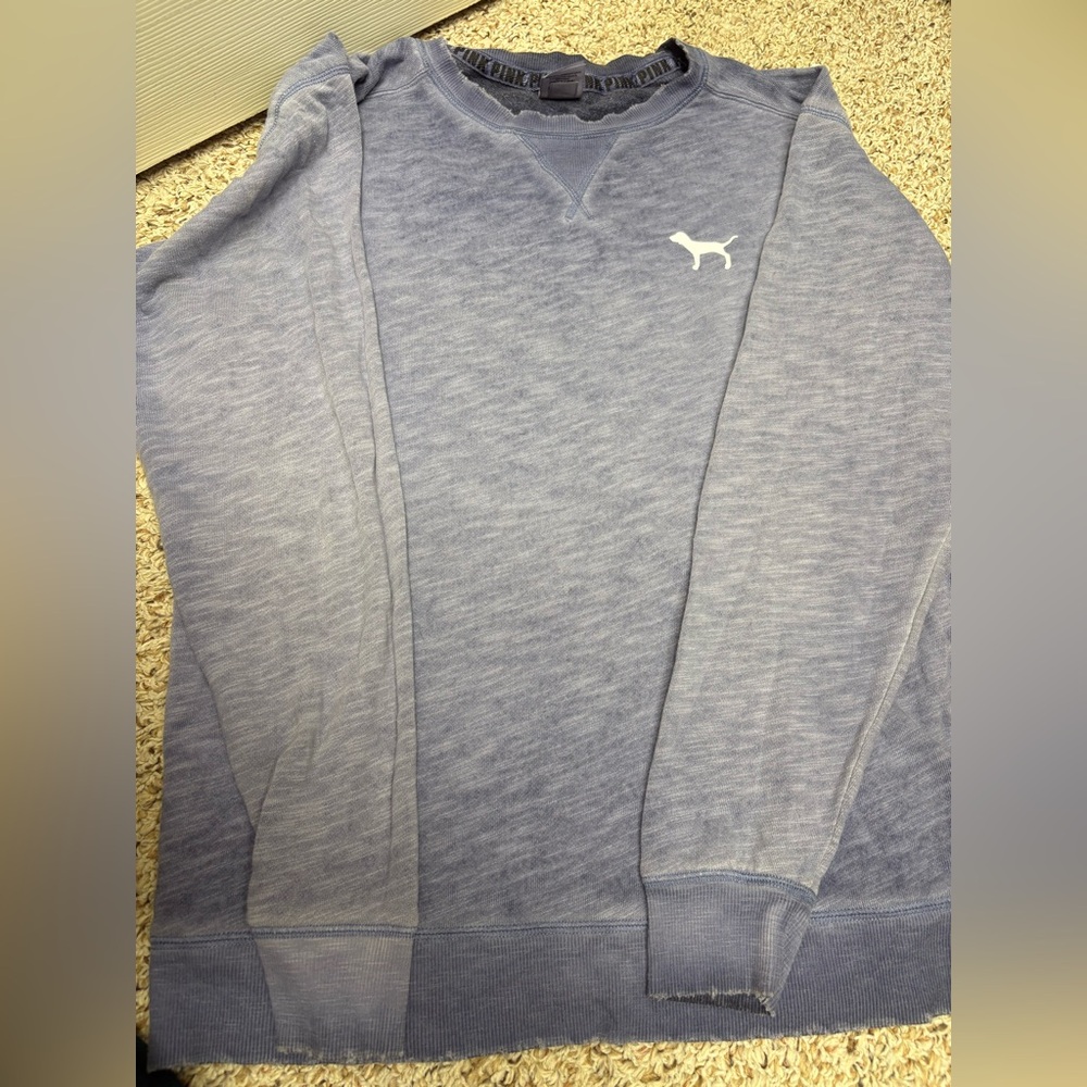 PINK Victoria's Secret Light Blue Crewneck Sweater